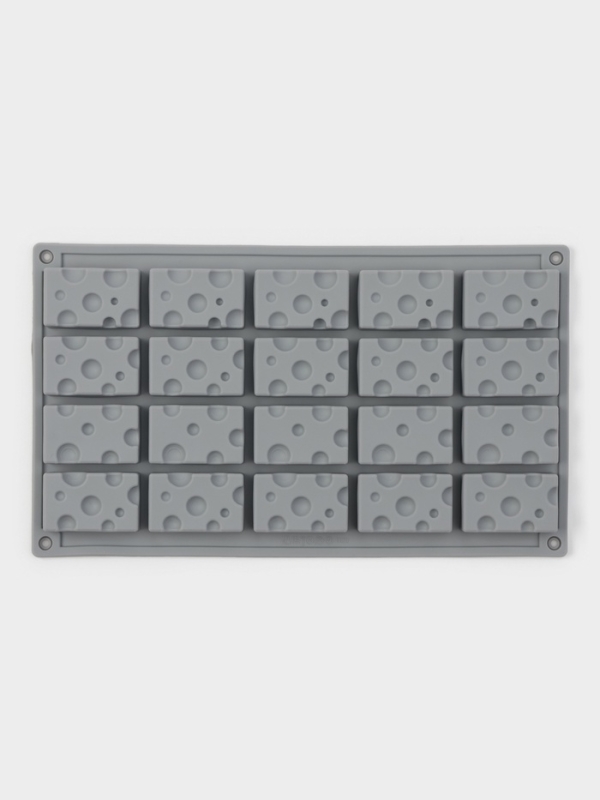 Форма для выпечки и муссовых десертов KONFINETTA «Сыр», силикон, 20 ячеек (5×3см), 30×17,5×1,9 см, серая Форма для выпечки и муссовых десертов KONFINETTA «Сыр», силикон, 20 ячеек (5×3см), 30×17,5×1,9 см, серая