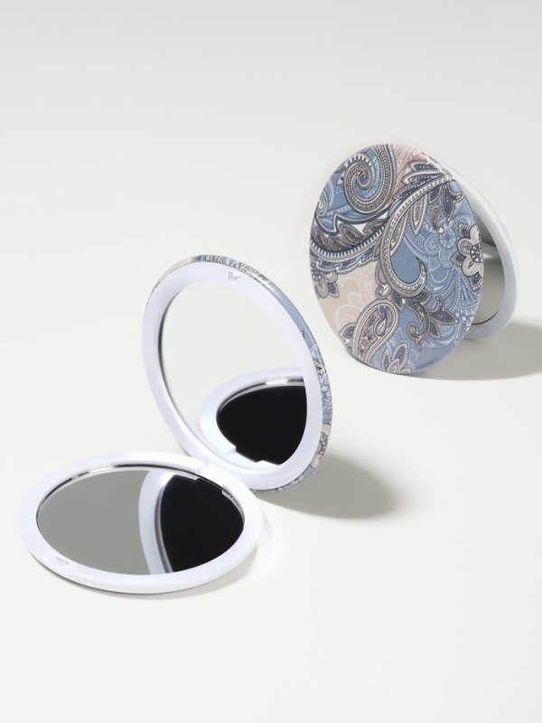 Зеркало складное &laquo;Орнамент&raquo;, d = 7,5 см, с увеличением, цвет МИКС
