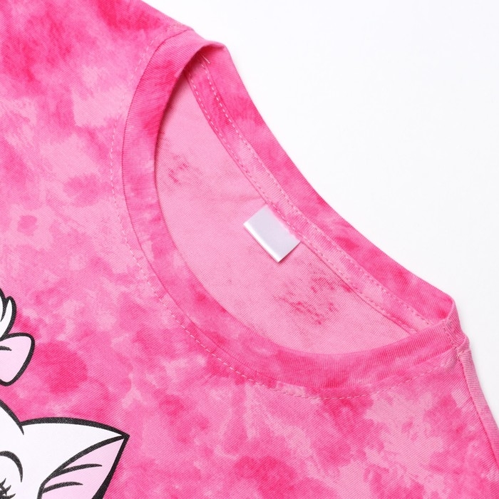 Футболка для девочки "Marie", Коты аристократы, &laquo;Тай-дай&raquo;, рост 98-104 см, цвет розовый