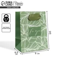 Пакет подарочный ламинированный, упаковка, &laquo;Для тебя&raquo;, 9 х 12 х 6.5 см