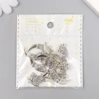 Металлический элемент, декоративная подвеска &laquo;Арт Узор. Клык дракона&raquo;, серебро, 2.9&times;1.3 см