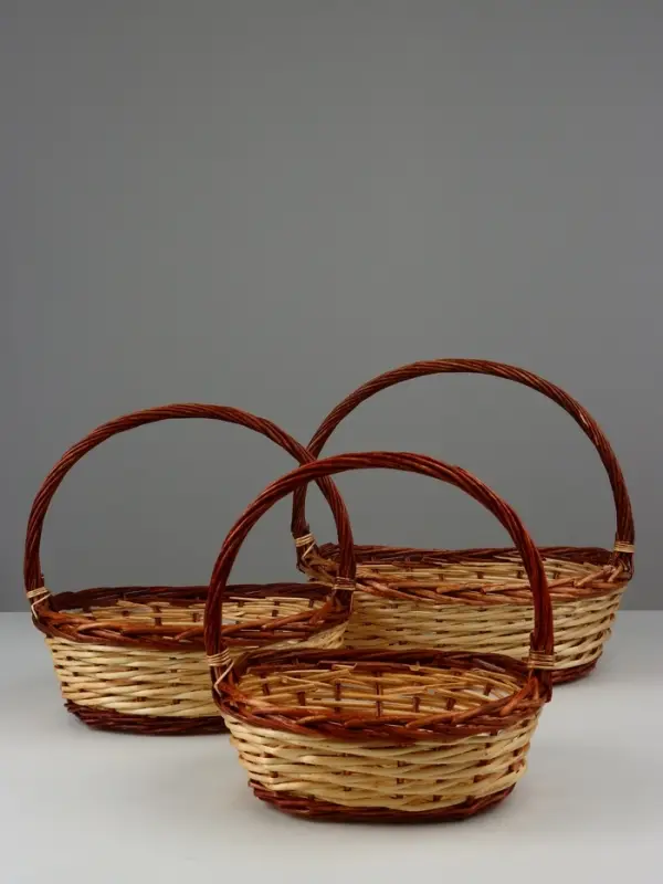Набор  корзин (ива), 42х33хH36,5 см, 34х28хH32 см, 28х23хH28 см, 3 шт., нат.