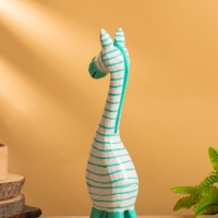 Сувенир &laquo;Зебра&raquo;, 9&times;6&times;33 см, дерево, бело-бирюзовый