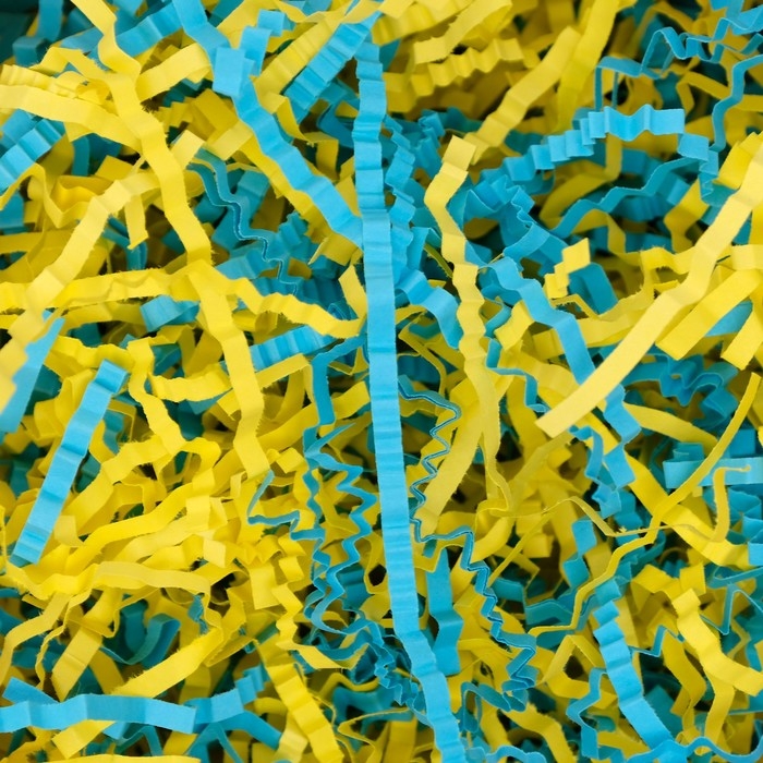 Наполнитель бумажный &laquo;Голубая лагуна&raquo;, светло-синий и желтый, 50 г