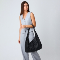 Сумка-шопер женская, наружный карман, цвет чёрный