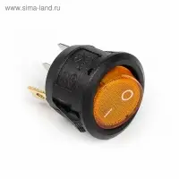 Выключатель 1 клавишный, с подсветкой, диаметр 23 мм, желтый