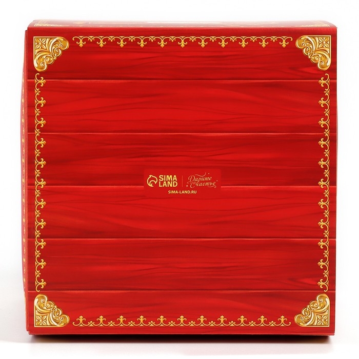 Коробка кондитерская с окном, сундук, &laquo;Новогодняя почта&raquo;, 20 х 20 х 20 см,