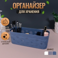 Органайзер для хранения &laquo;WAVE&raquo;, с ручками, 1 секция, 26 &times; 9 &times; 9,5 см, цвет МИКС