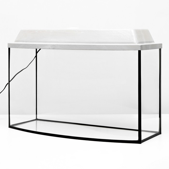 Аквариум "Телевизор" с крышкой, 55 литров, 63 х 25 х 36/41 см, беленый дуб