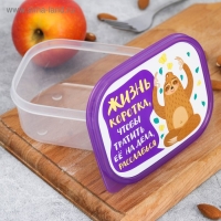 Ланч-бокс прямоугольный &laquo;Жизнь коротка&raquo;, 500 мл