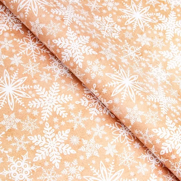 Бумага упаковочная новогодняя "Совушки", глянец, двусторонняя, 80 г/м2 , 70 х 100 см.