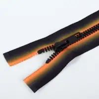 Молния &laquo;Трактор&raquo;, №5, разъёмная, замок автомат, 35 см, оранжевая, чёрная