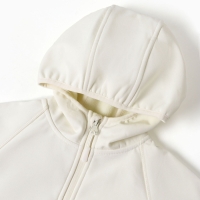 Ветровка демисезонная для девочек MINAKU из Softshell на флисе, непромокаемая, светло-серый, рост 92 см