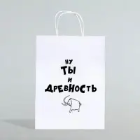Пакет подарочный &laquo;Ну ты и древность&raquo;, 24&times;10&times;32 см 1 шт.