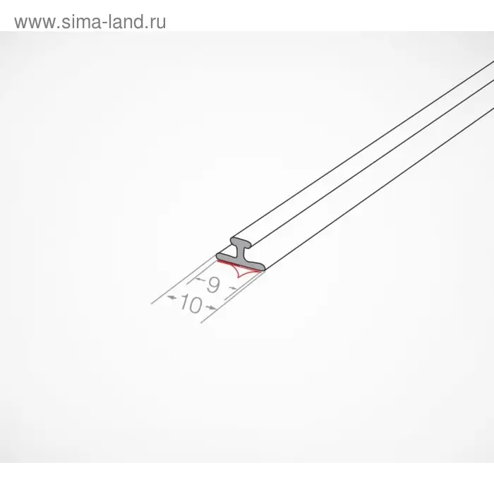 Т-профиль пластиковый для крепления разделителей на полке, 1000&times;10&times;10 мм, прозрачный