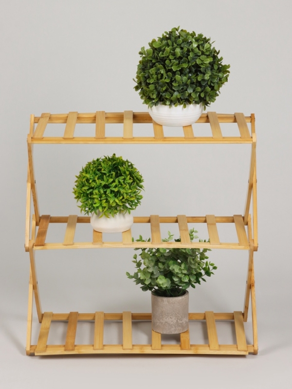 Подставка для цветов Greengo, 3 полки, 50 &times; 25 &times; 46 см, напольная, бамбук
