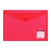 Папка-конверт на кнопке А4, 140 мкм, ErichKrause Fizzy Classic, непрозрачный, тиснение, микс