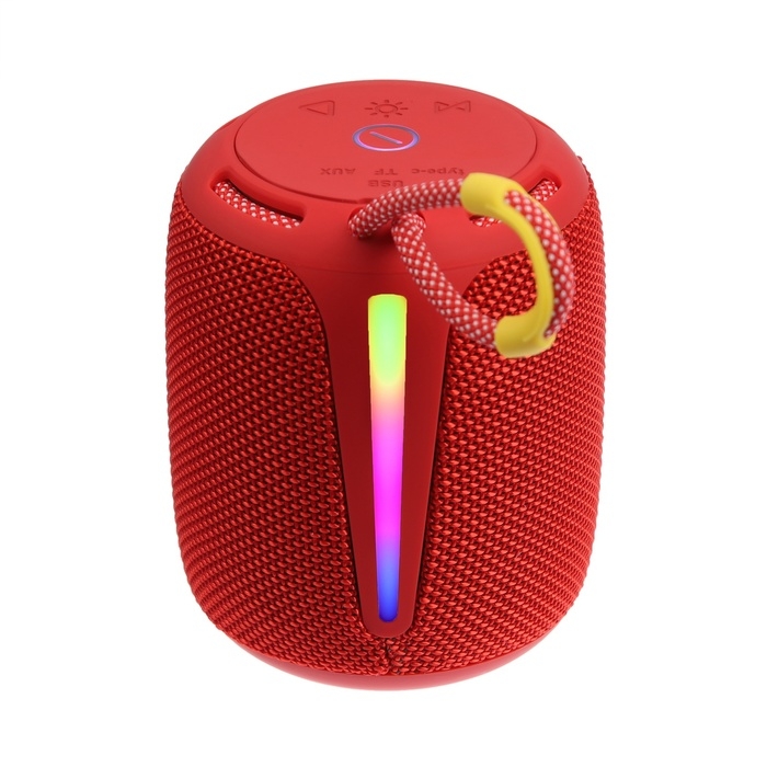 Портативная колонка Booms350, 7 Вт, 1200 мАч, подсветка, micro SD, красная Портативная колонка Booms350, 7 Вт, 1200 мАч, подсветка, micro SD, красная