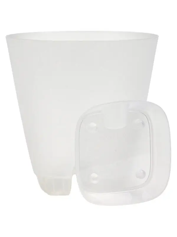 Кашпо с прикорневым поливом 2 л  D-14,5см, H-15см прозрачный "Гранд"