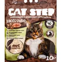 Наполнитель комкующийся растительный CAT STEP Wood Pellets 10 л