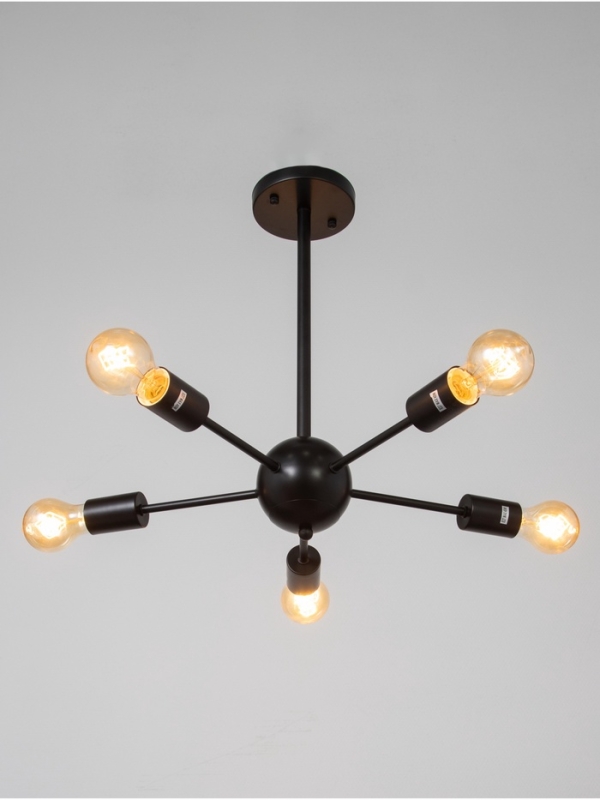 Люстра "Кон" 5х40Вт Е27 черный 50х50х43см