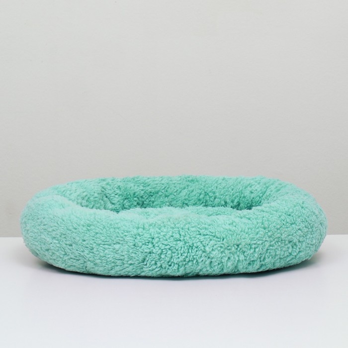Лежанка для собак и кошек &laquo;Уют&raquo;, мягкий мех, 45 х 35 х 11 см, мятная