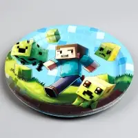 Тарелка одноразовая бумажная &laquo;Пиксели&raquo;, 18 см