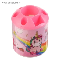 Набор настольный детский "Единорог" (подставка+2 карандаша+линейка+точилка+ластик+блокнот 8 листов+ножницы)