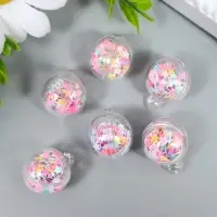 Пластиковый элемент, декоративная подвеска &laquo;Арт Узор. Шар - звёздочки&raquo;, 2.5&times;2 см