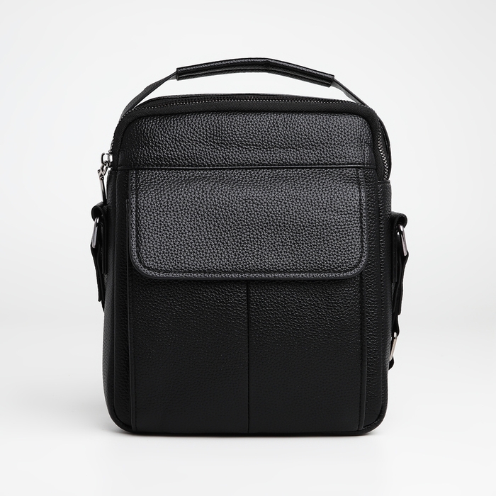 Сумка мужская через плечо TEXTURA, 2 наружных кармана, цвет чёрный Сумка мужская через плечо TEXTURA, 2 наружных кармана, цвет чёрный