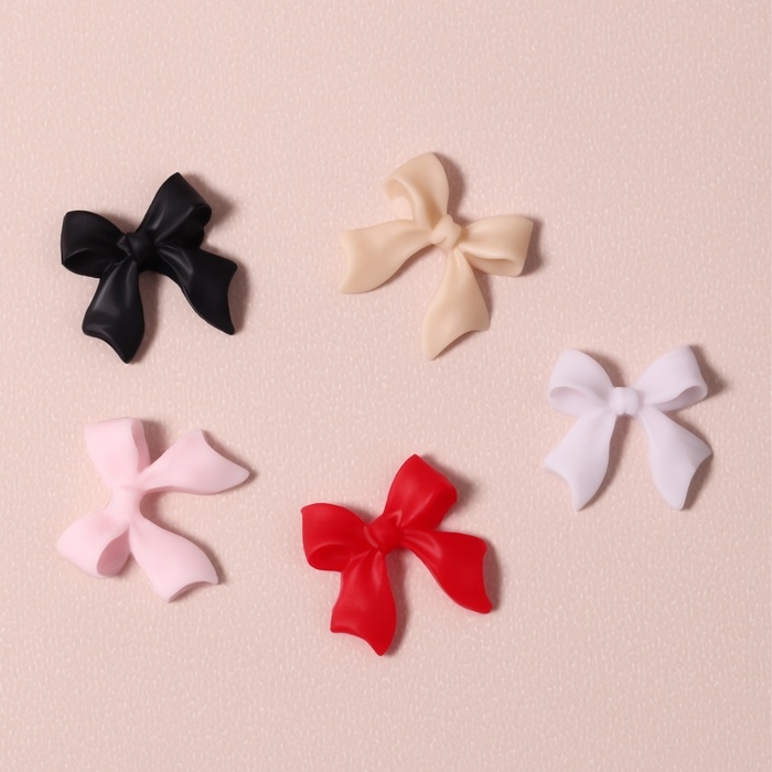 Фигурки для дизайна ногтей &laquo;Бантики&raquo;, объёмные, разноцветные