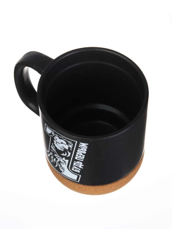 Кружка керамическая с пробковым дном Дорого внимание &laquo;Будь первым&raquo;, 400 мл