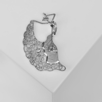 Брошь &laquo;Галиотис&raquo; танцовщица, цвет зелёный в чернёном серебре