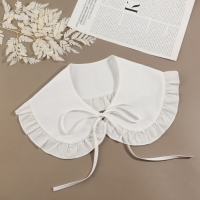 Воротник накладной, с отделкой из рюш, диаметр горловины = 43 см, 99 &times; 14 см, цвет айвори