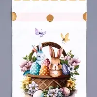 Пакет полиэтиленовый подарочный &laquo;Заяц с цветами&raquo;, с завязками, 15&times;23 см МИКС