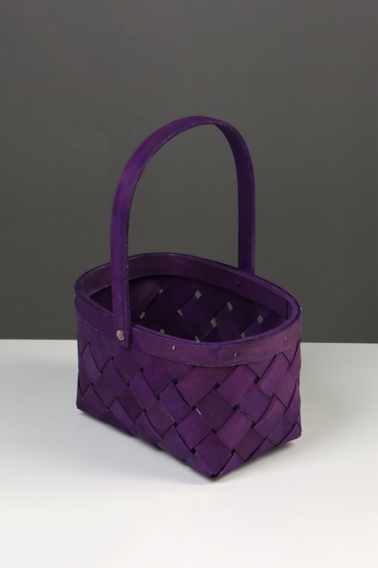 Корзина плетёная, 23×18×12 см, ручка h=13 см, ива, фиолетовая Корзина плетёная, 23×18×12 см, ручка h=13 см, ива, фиолетовая