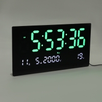 Часы электронные настенные, календарь термометр, 47.5 х 25.3 см, зеленыецифры 10.8 х 5.3 см 107662 Часы электронные настенные, календарь термометр, 47.5 х 25.3 см, зеленыецифры 10.8 х 5.3 см 107662