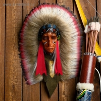 Панно "Индеец Каканниви" 25х15х40 см, МИКС