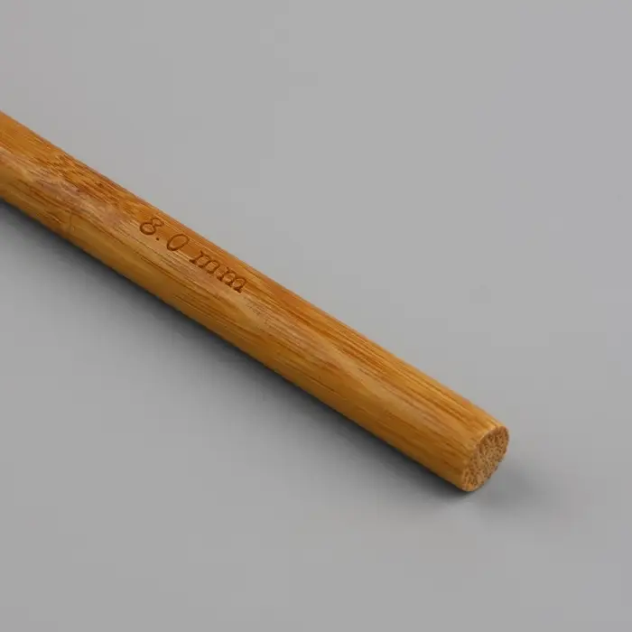 Крючок для вязания, бамбуковый, d=8 мм, 15 см