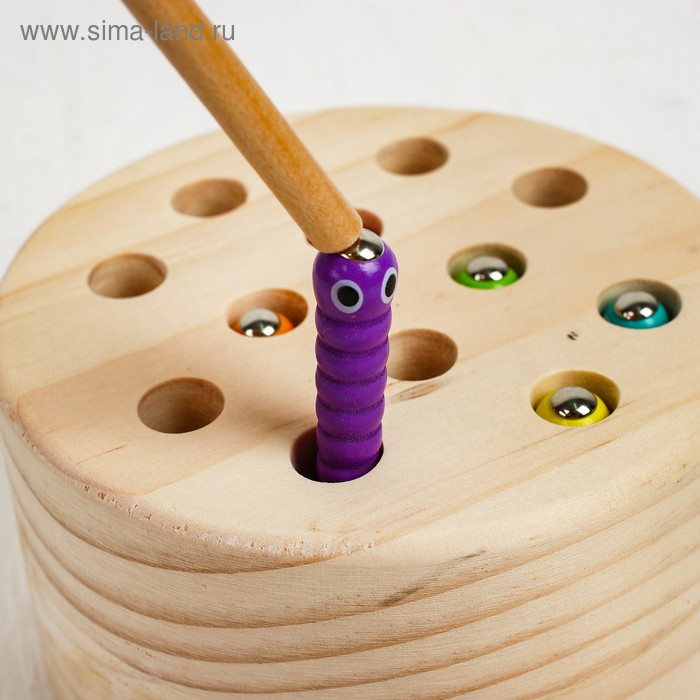 Игрушка развивающая рыбалка, размер: 11,5 &times; 11,5 &times; 6,5 см, 12 червячков