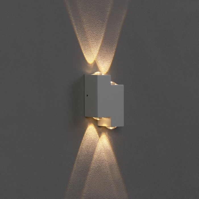 Светильник фасадный &laquo;Луч&raquo;, FSD-010, 4 Вт, 3000К, 2 луча, IP65, 220 В, металл, белый