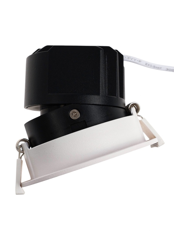 Светильник светодиодный встраиваемый, поворотный, 6Вт, 4000К, с драйвером, D75, черно-белый   107130