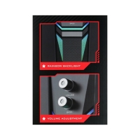 Компьютерные колонки Xtrike Me SK-612, 2х3 Вт + 5 Вт, USB, подсветка, чёрные