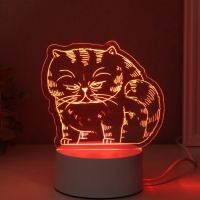 Светильник "Толстый кот" LED RGB от сети RISALUX 9,5х16,7х16 см