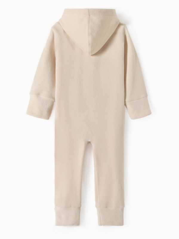 Комбинезон флисовый детский MINAKU: Fleece Soft, цвет бежевый, рост 110 см