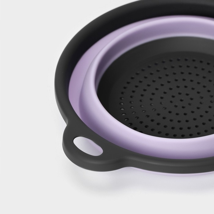 Дуршлаг складной Доляна &laquo;Волна&raquo;, d=20 см, цвет сиреневый