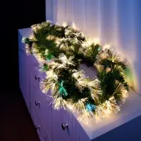 Хвойная гирлянда фиброоптическая &laquo;Вспышки&raquo; 200 см, автопереключение