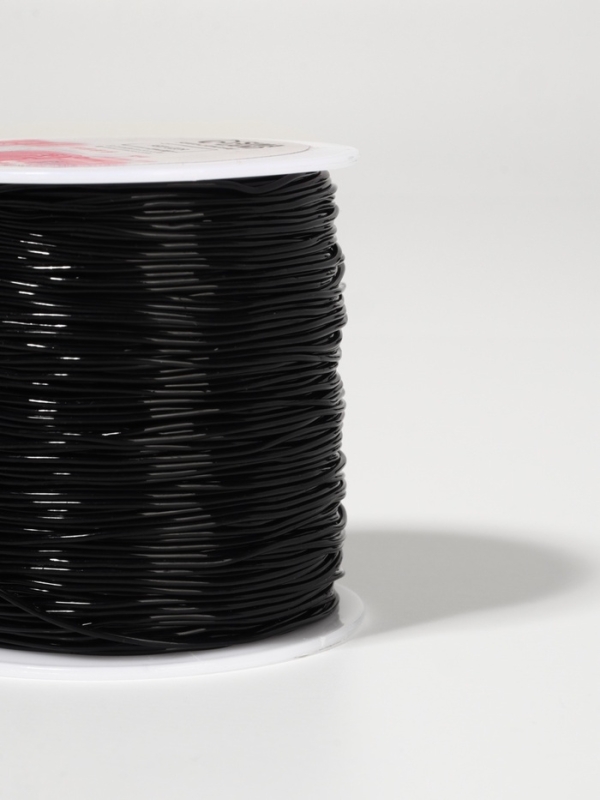 Нить для плетения 100±1м d1мм эластичная силикон чёрный АУ Нить для плетения 100±1м d1мм эластичная силикон чёрный АУ