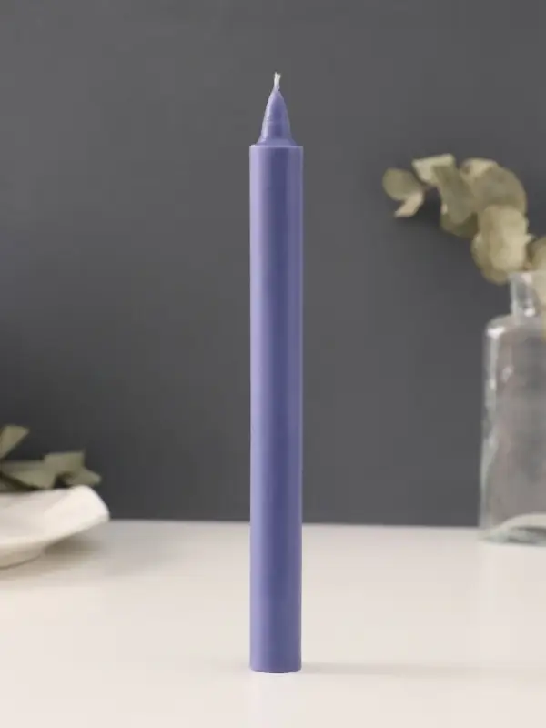 Ароматическая свеча парафиновая хозяйственная, 2&times;19 см, 55 г, лаванда