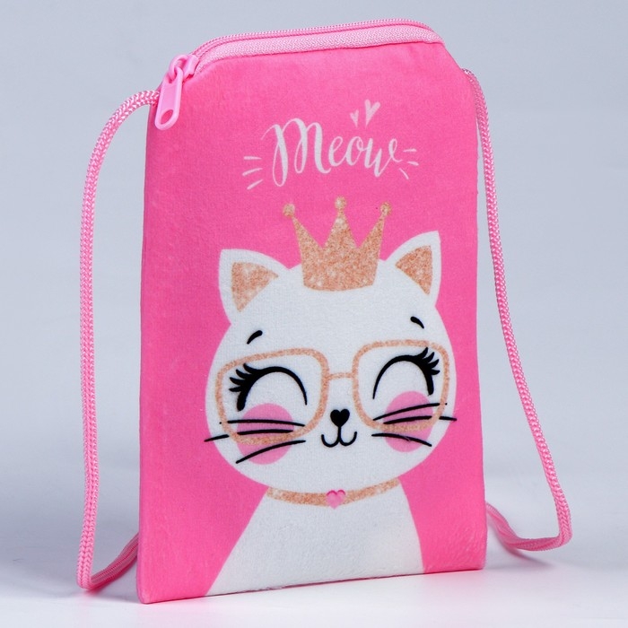 Сумка детская плюшевая Сумка детская плюшевая "Кошечка принцесса" плоская